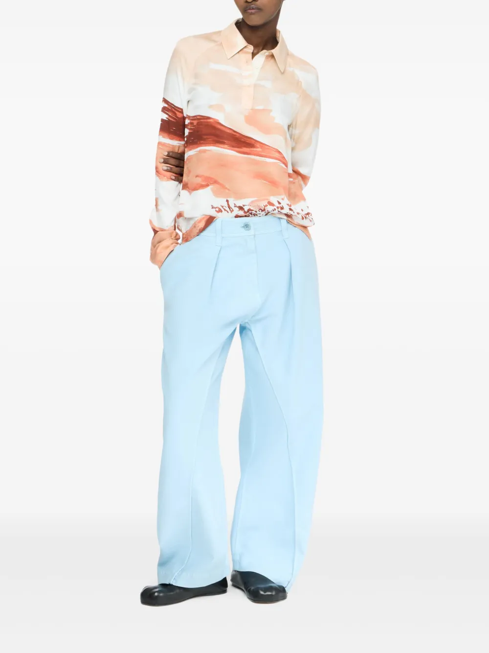 JW Anderson Broek met geplooid vlak - Blauw