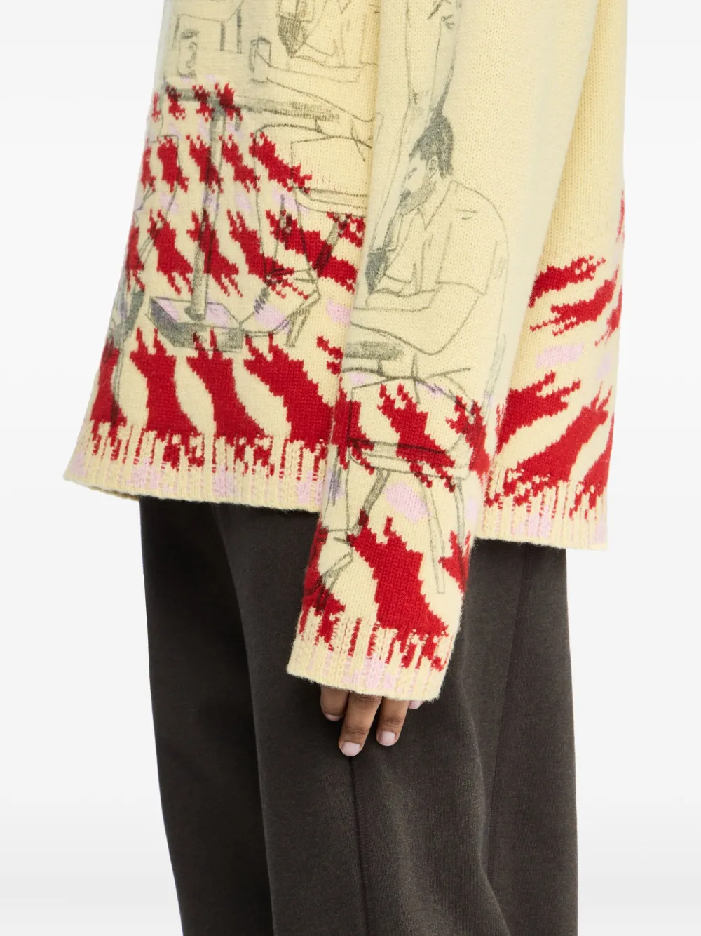 JW Anderson Intarsia trui met patroon Geel