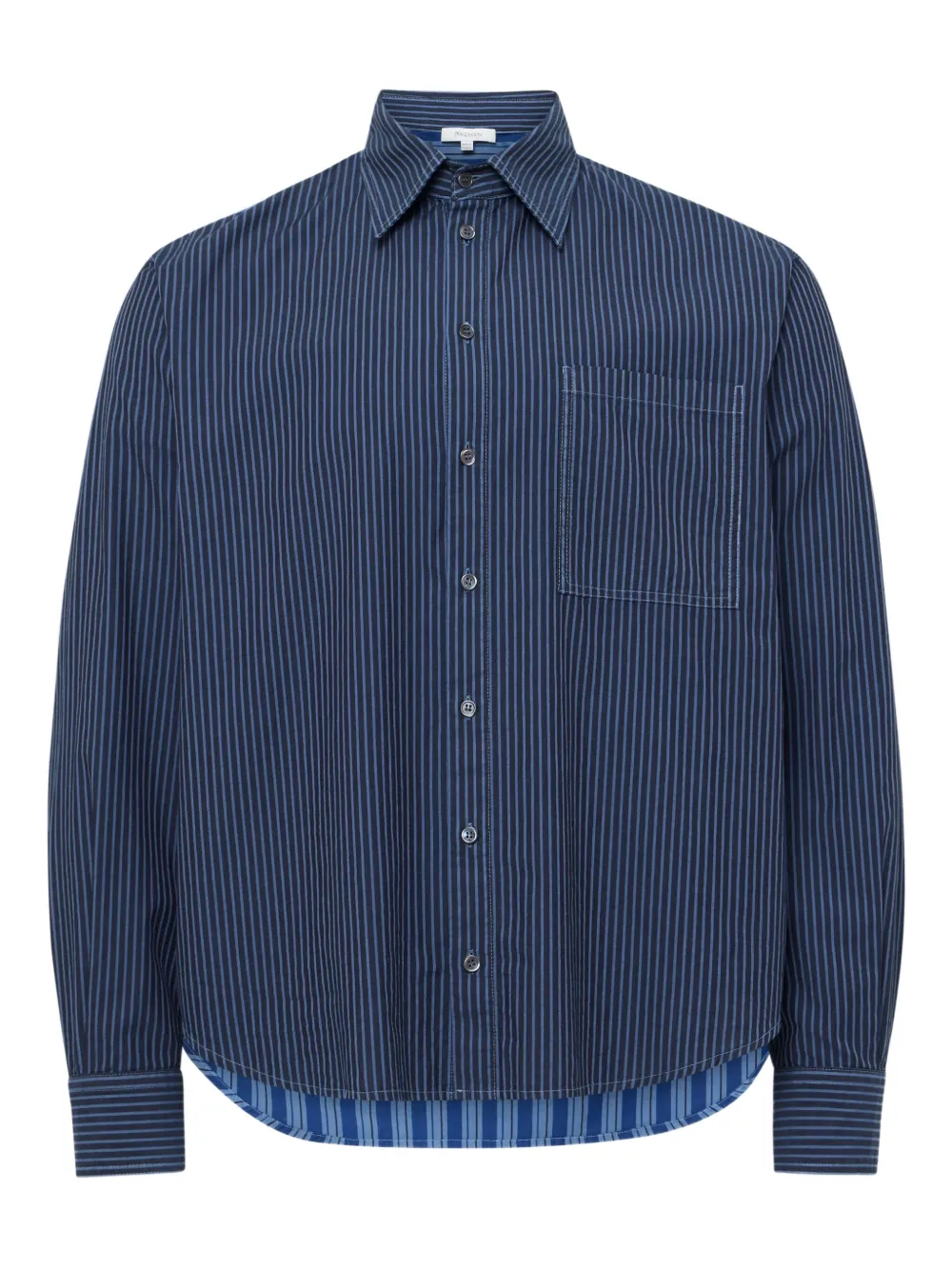 JW Anderson Gestreept katoenen overhemd Blauw