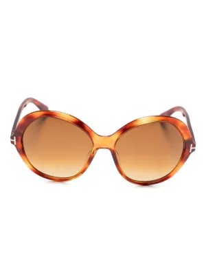 Chloé Eyewear braided-detail Oversized Sunglasses | Orange  display picture 3