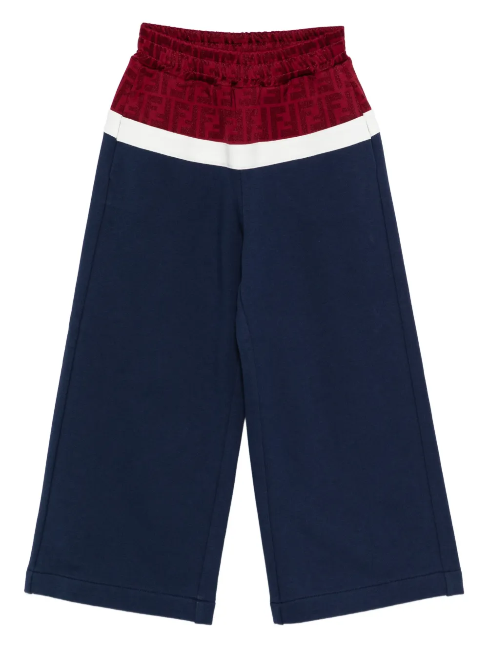 Fendi Kids FF-logo panel trousers | Blue | Image 1
