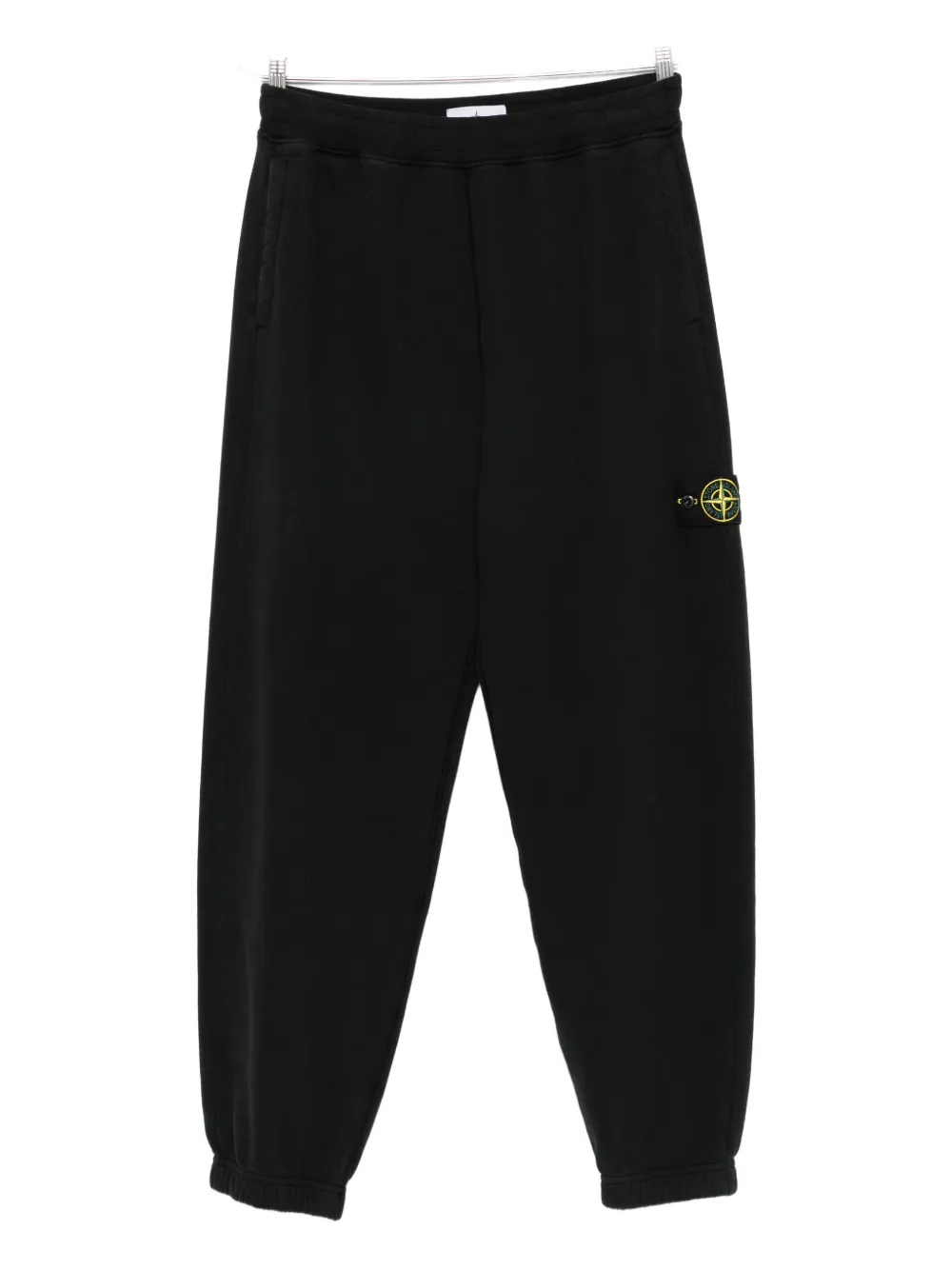 Stone Island 6200004 logo-patch cuffed trousers - Nero