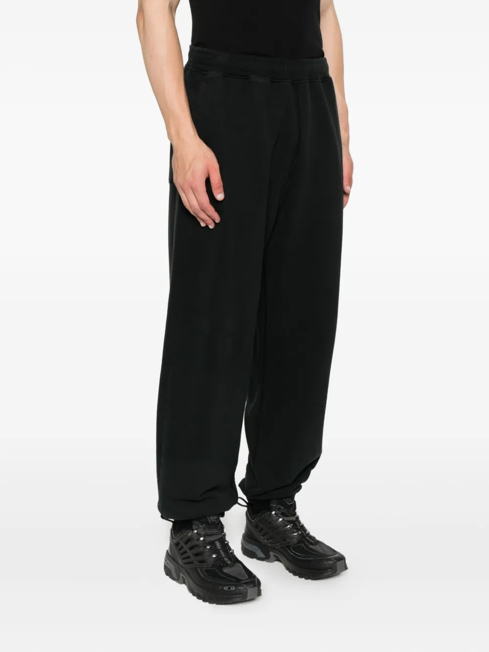 Stone Island 6200004 broek met logopatch en cuffs Zwart