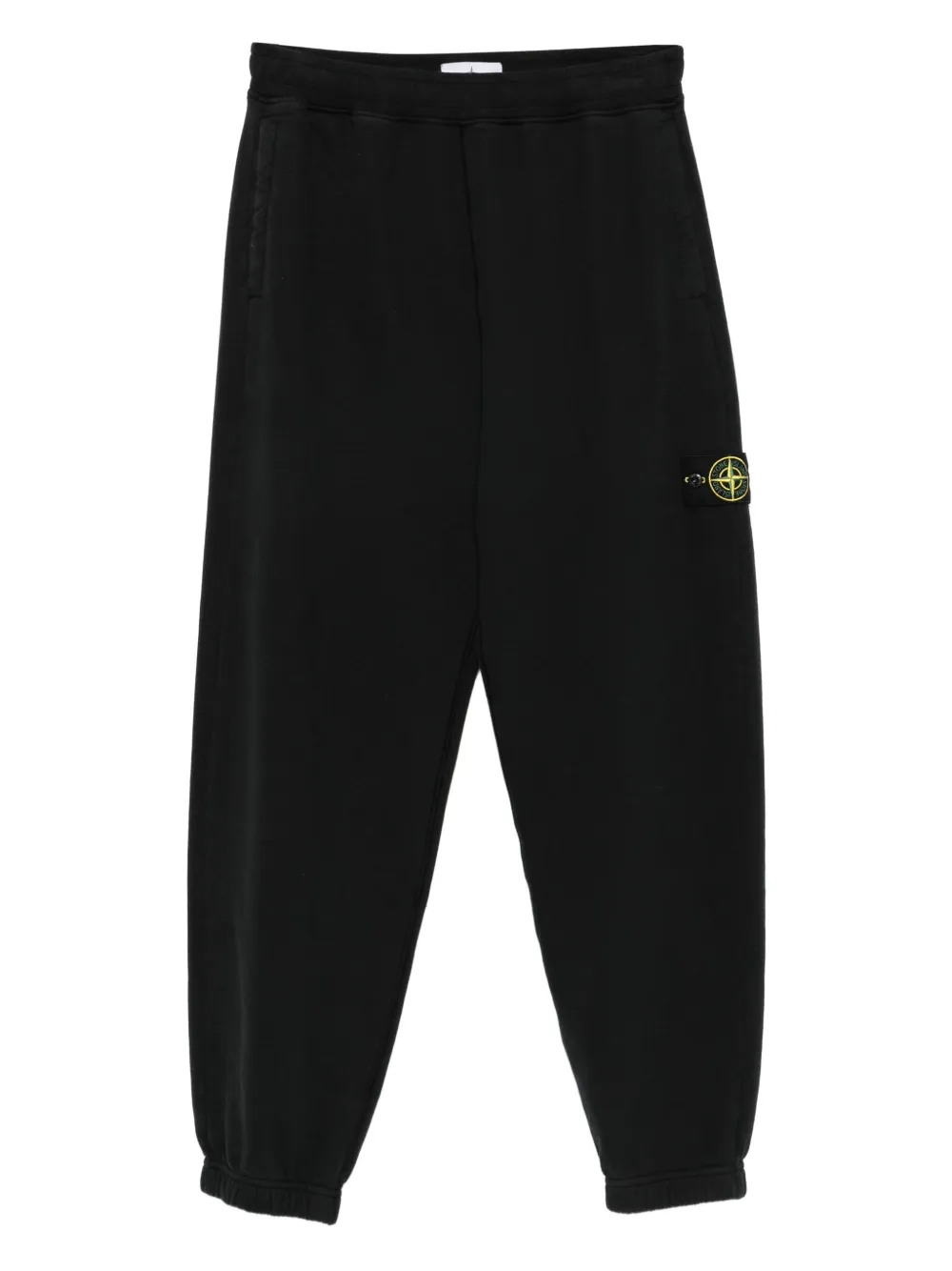 Stone Island 6200004 logo-patch cuffed trousers | Black | Image 1