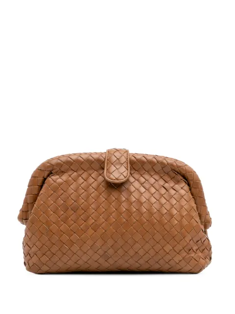 Bottega Veneta Pre-Owned شنطة كلاتش 'لورين 1980' صغيرة بجلد لين وتصميم إنترشياتو 2012-2025