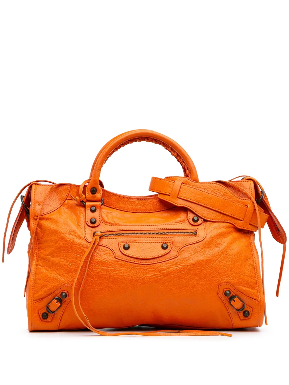 Balenciaga Pre-Owned 2013 Lambskin Motocross Classic City satchel | Orange | Image 1