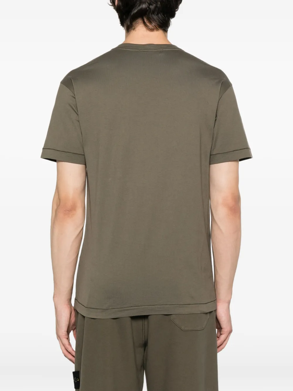 Stone Island logo-patch cotton t-shirt Groen