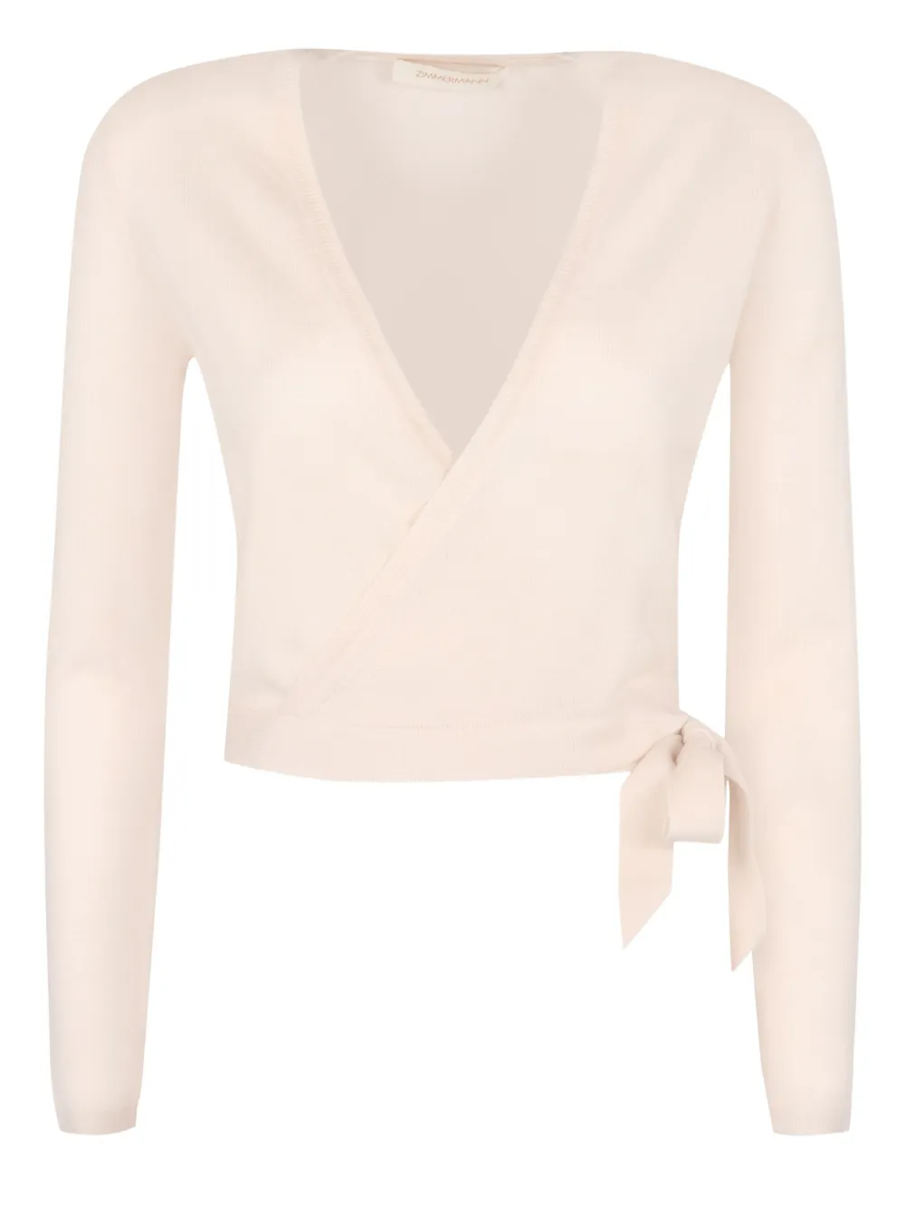 ZIMMERMANN ribbed knit wrap top Beige
