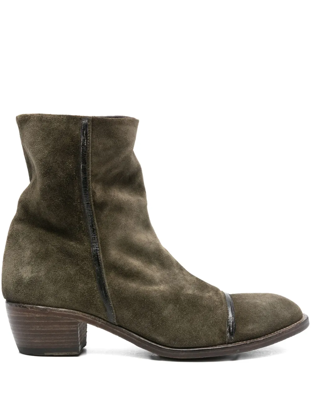 Shoto 50mm zip-detail cap-toe boots - グリーン Shoto 50mm zip-detail cap-toe boots - グリーン