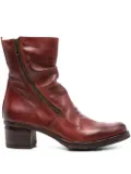 Shoto 50mm zipped block-heel ankle boots - Red