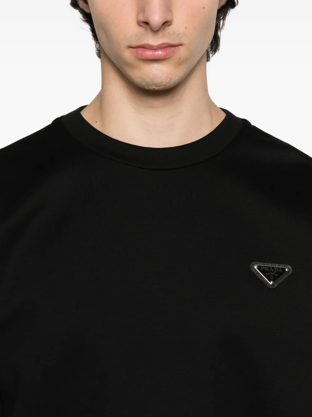 Prada Sweater met logoplakkaat Zwart