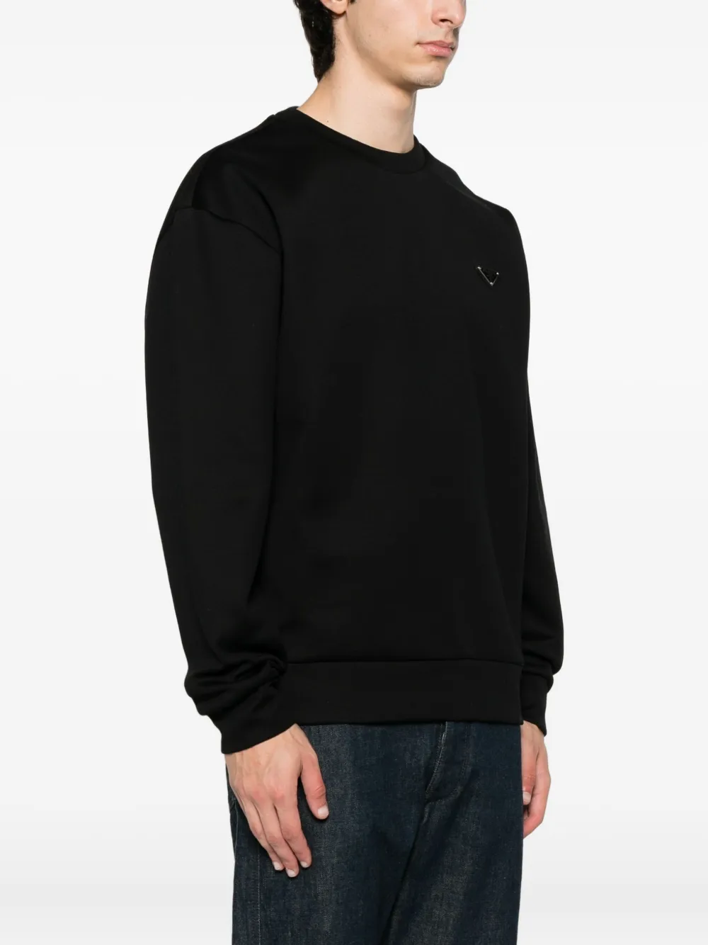 Prada Sweater met logoplakkaat Zwart
