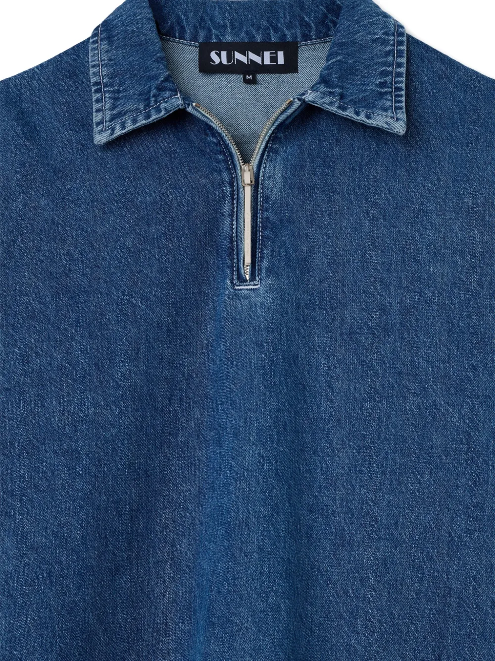 Sunnei Denim poloshirt met halve rits Blauw
