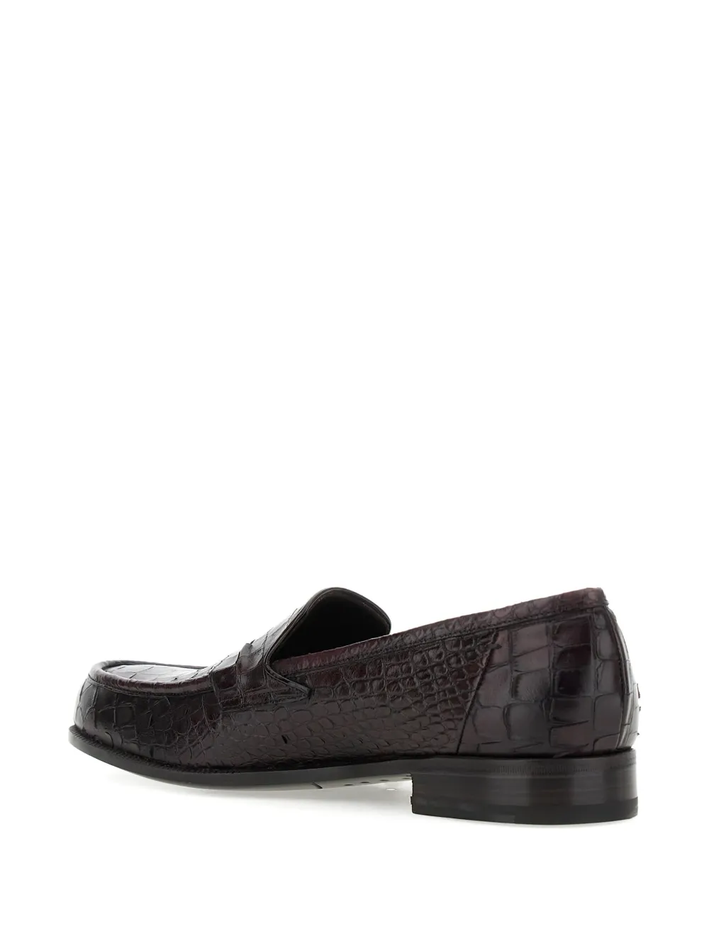 Lidfort embossed-crocodile loafers Red