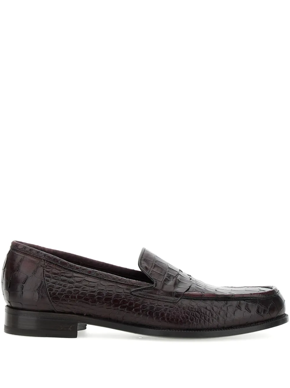 Lidfort embossed-crocodile loafers Red