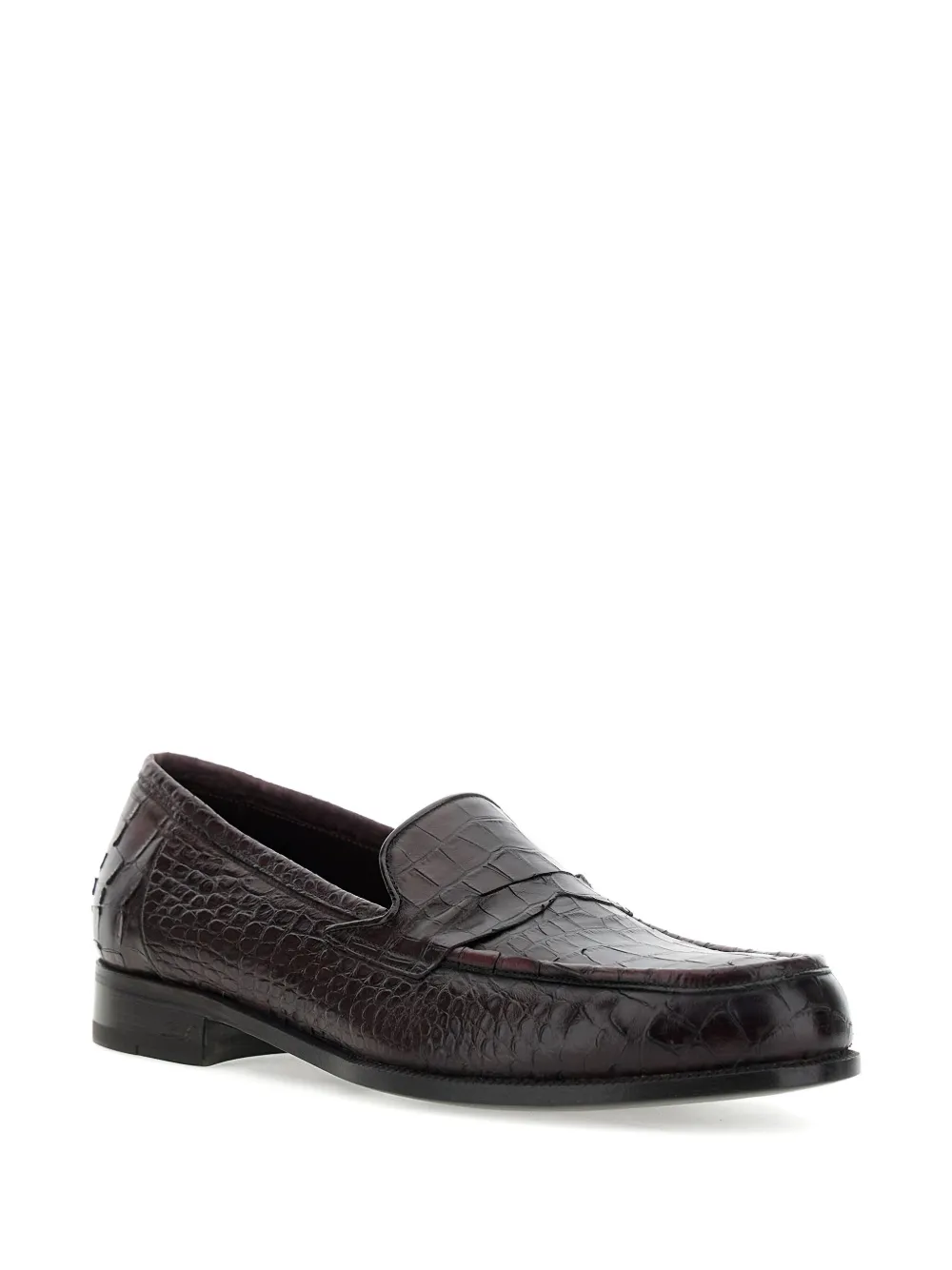 Lidfort embossed-crocodile loafers Red