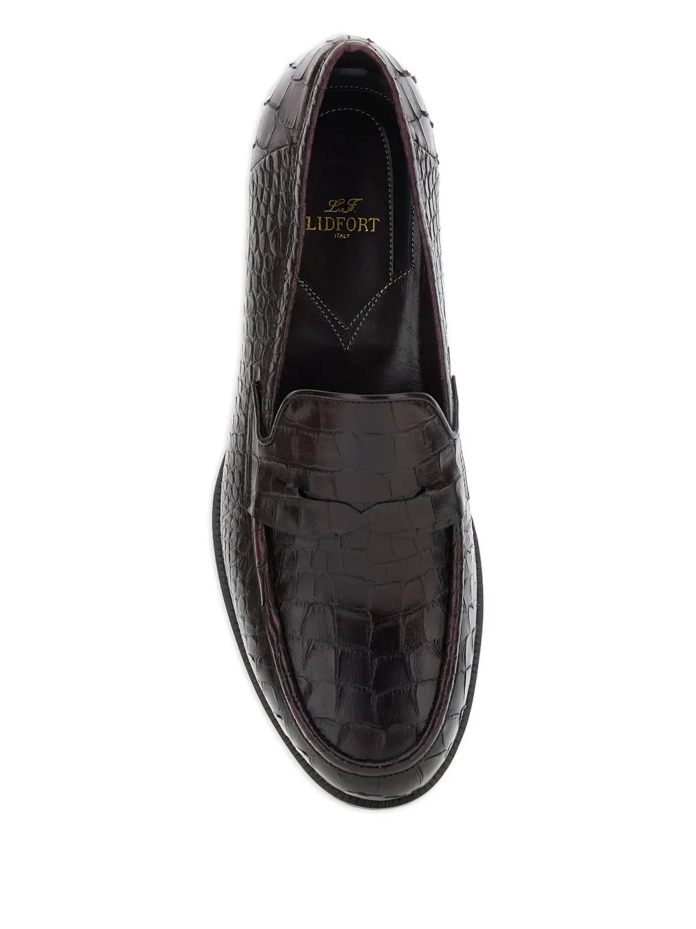 Lidfort embossed-crocodile loafers Red