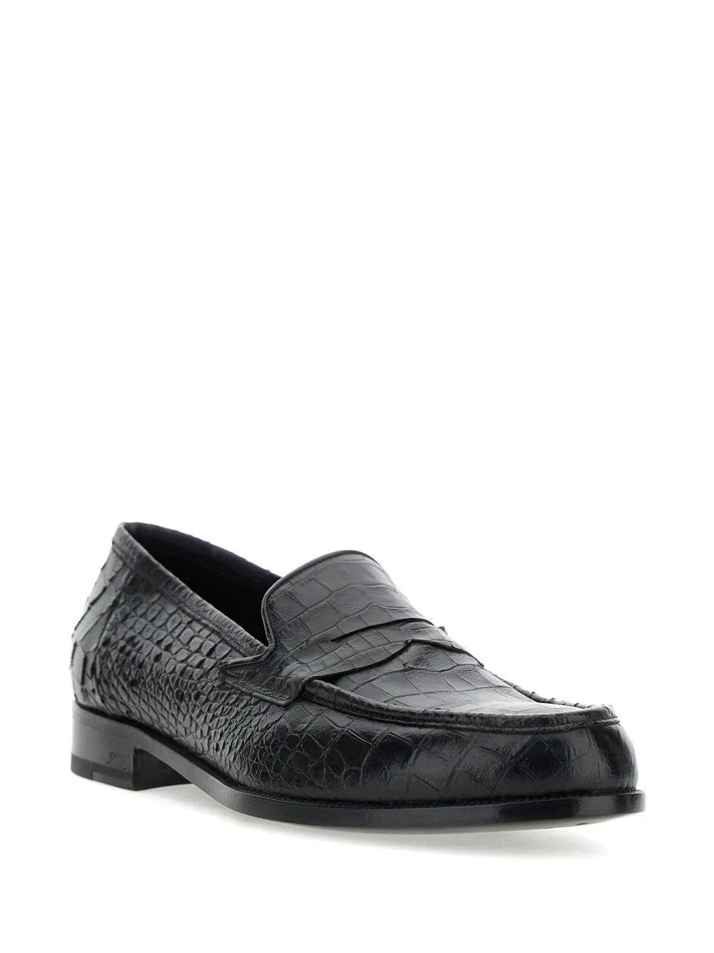Lidfort embossed-crocodile loafers Black