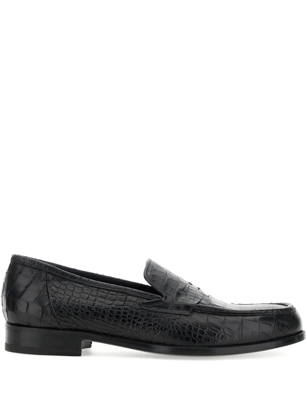 Lidfort embossed-crocodile loafers Black