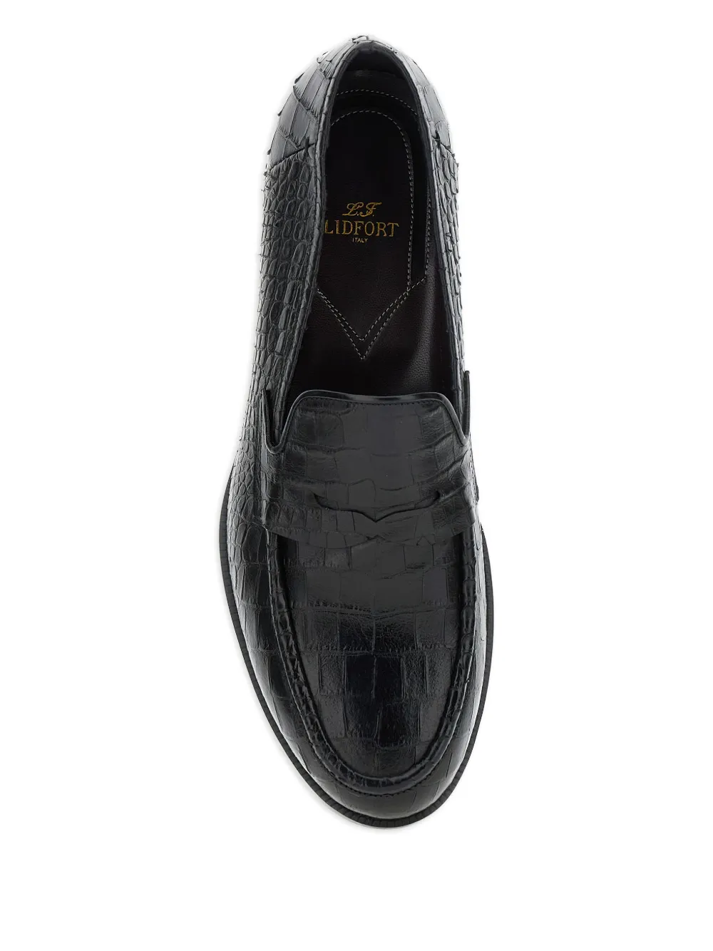 Lidfort embossed-crocodile loafers Black