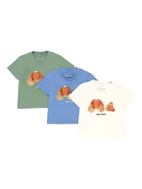 Palm Angels Kids Kit 3 camisetas com estampa Teddy Bear