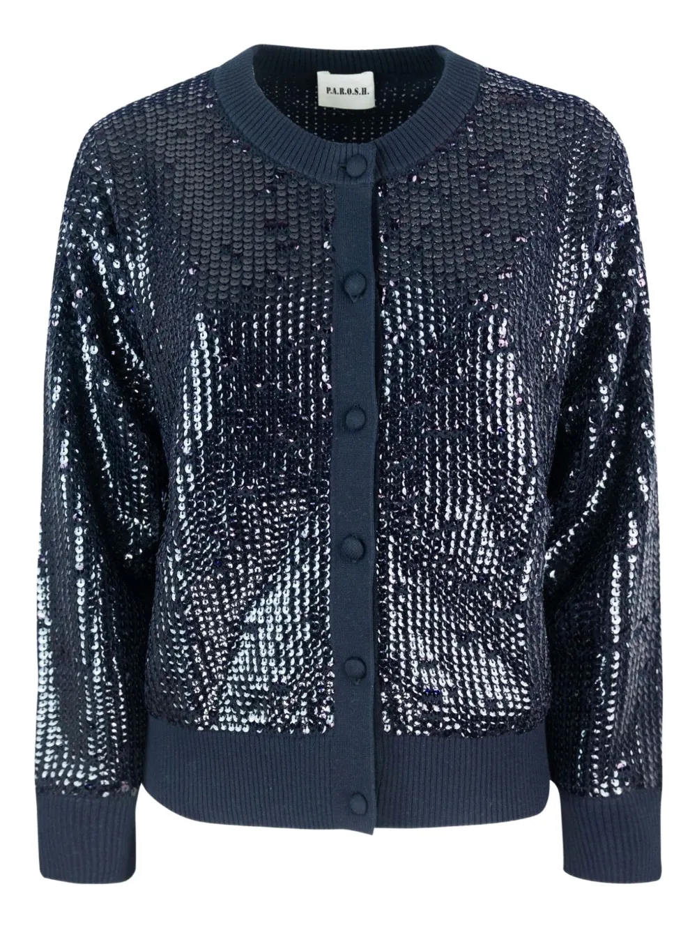 P.A.R.O.S.H. sequin-embellished cardigan - BLUE AND GREEN P.A.R.O.S.H. sequin-embellished cardigan - BLUE AND GREEN