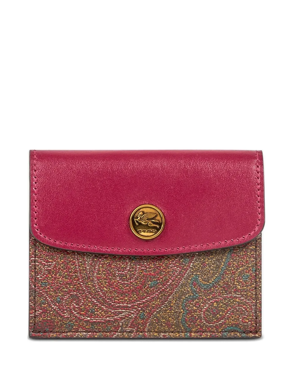 ETRO ペイズリー フラップカードケース - ブラウン ETRO ペイズリー フラップカードケース - ブラウン