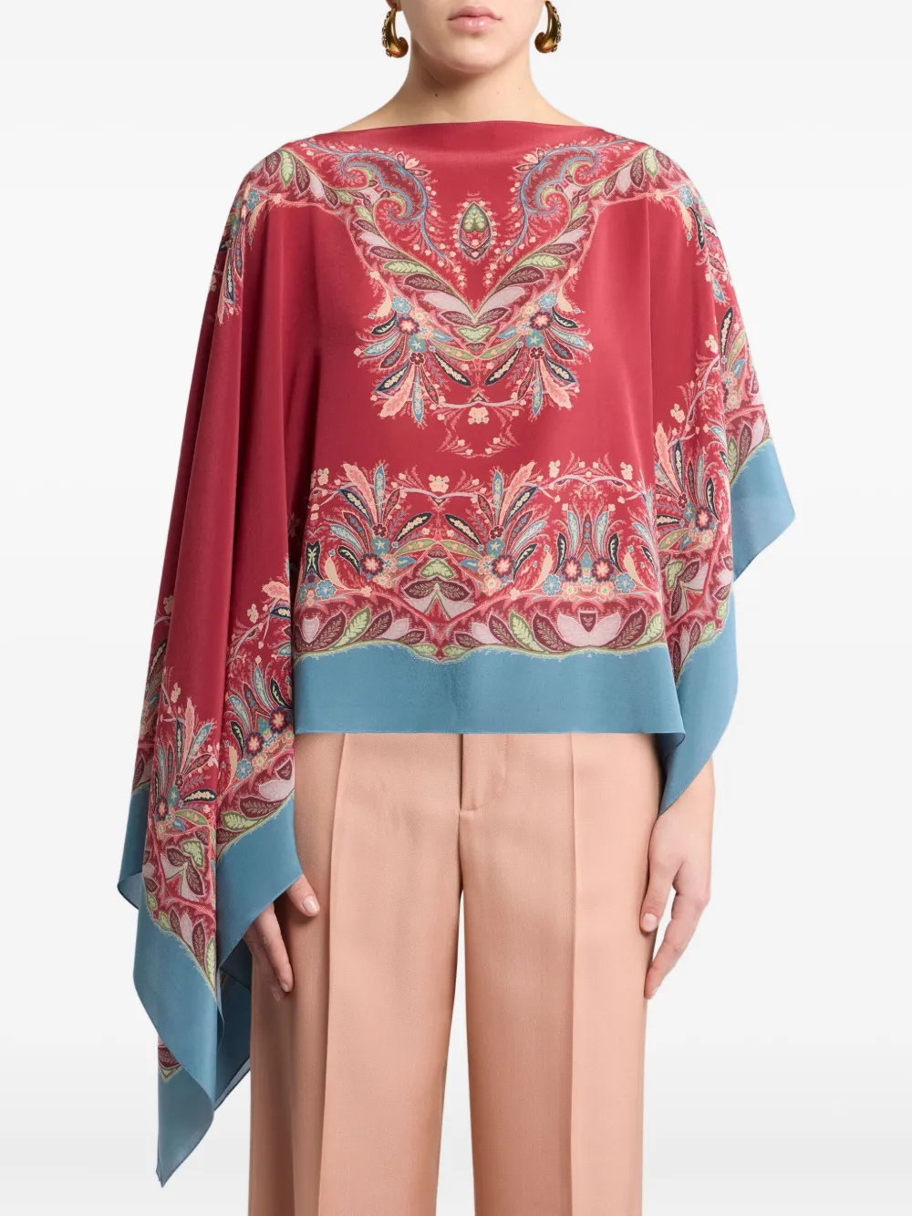 ETRO Asymmetrische blouse Rood