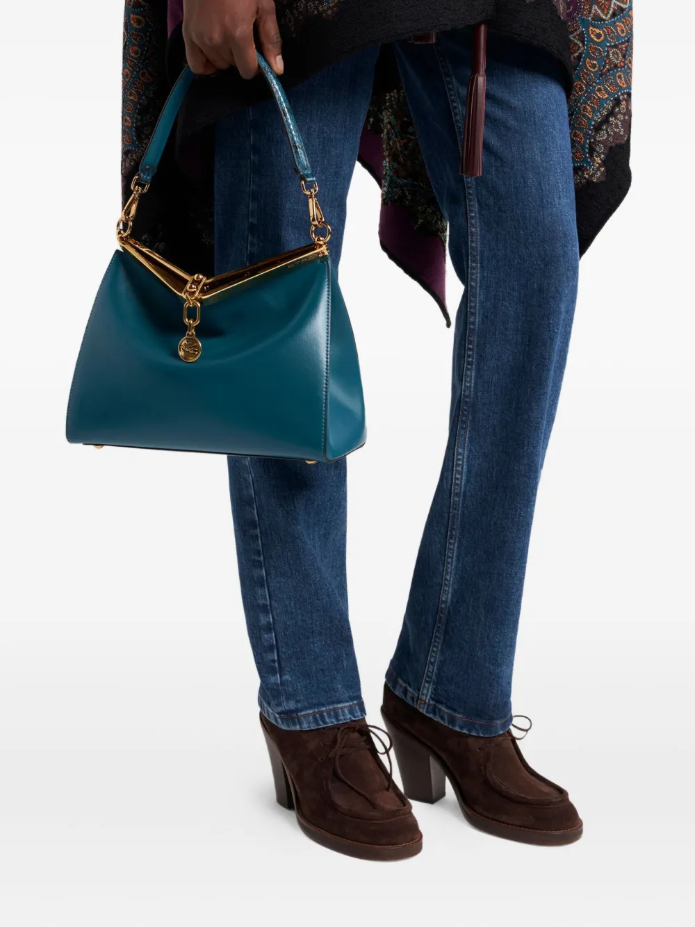 ETRO medium Vela leather tote bag Blauw