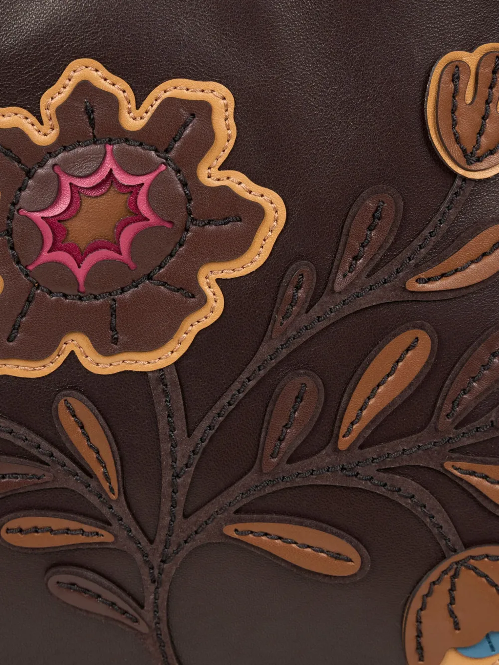 ETRO Kalispera kleine bucket-tas met borduurwerk Bruin