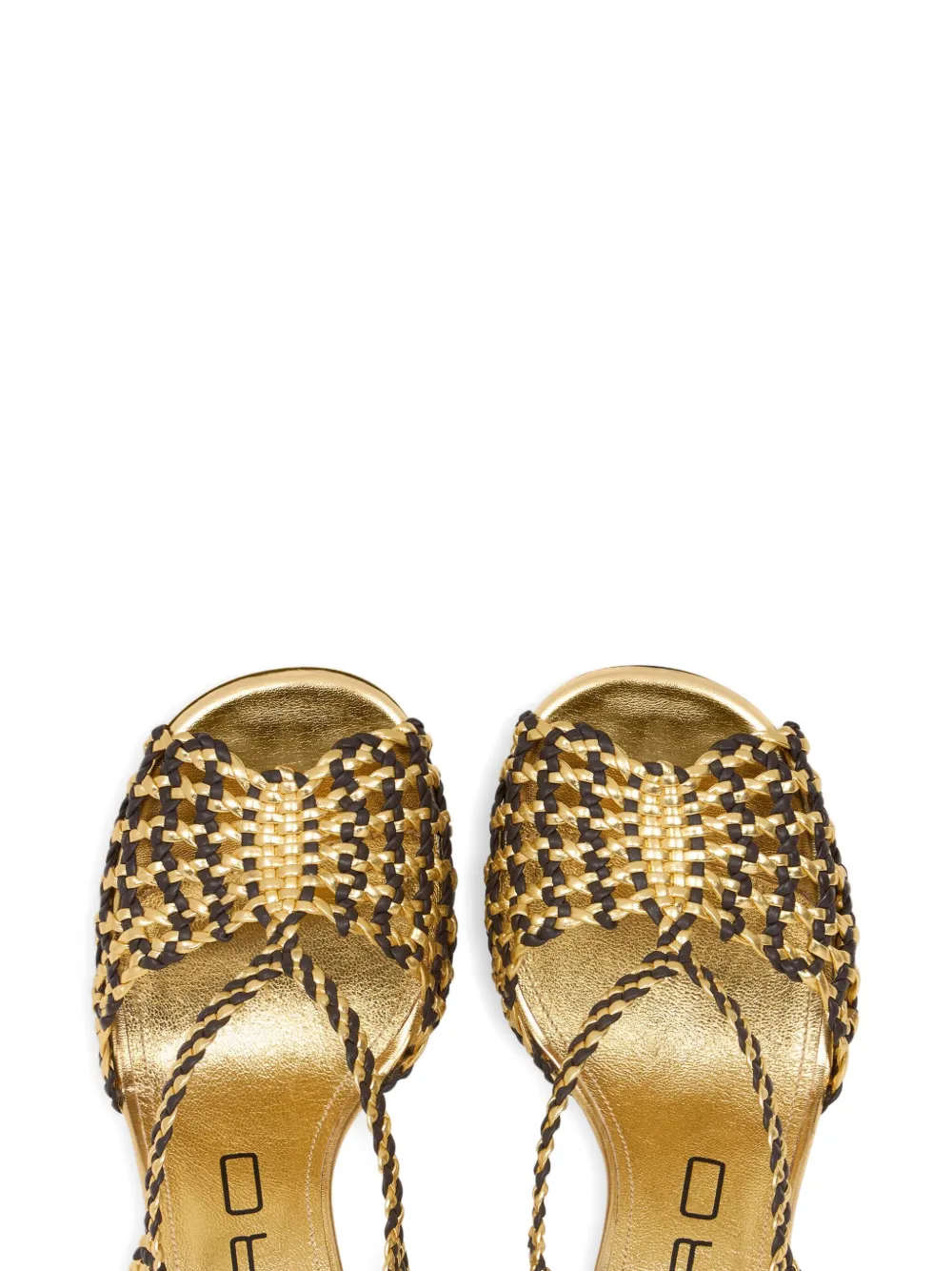 ETRO 90mm woven sandals Gold
