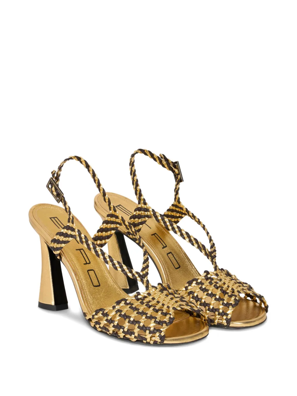 ETRO 90mm woven sandals Gold