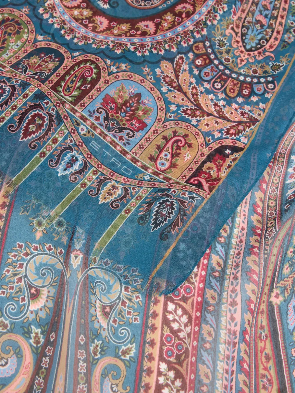 ETRO Sjaal met paisley-print Blauw
