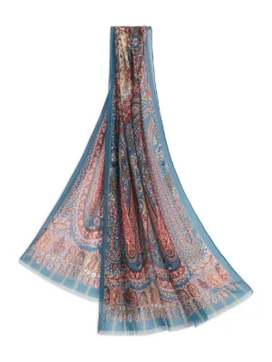 ETRO エトロ スカーフ マフラー ウール シルク ペイズリー柄 ETRO エトロ ストール マフラー タグ付き ペイズリー ウール