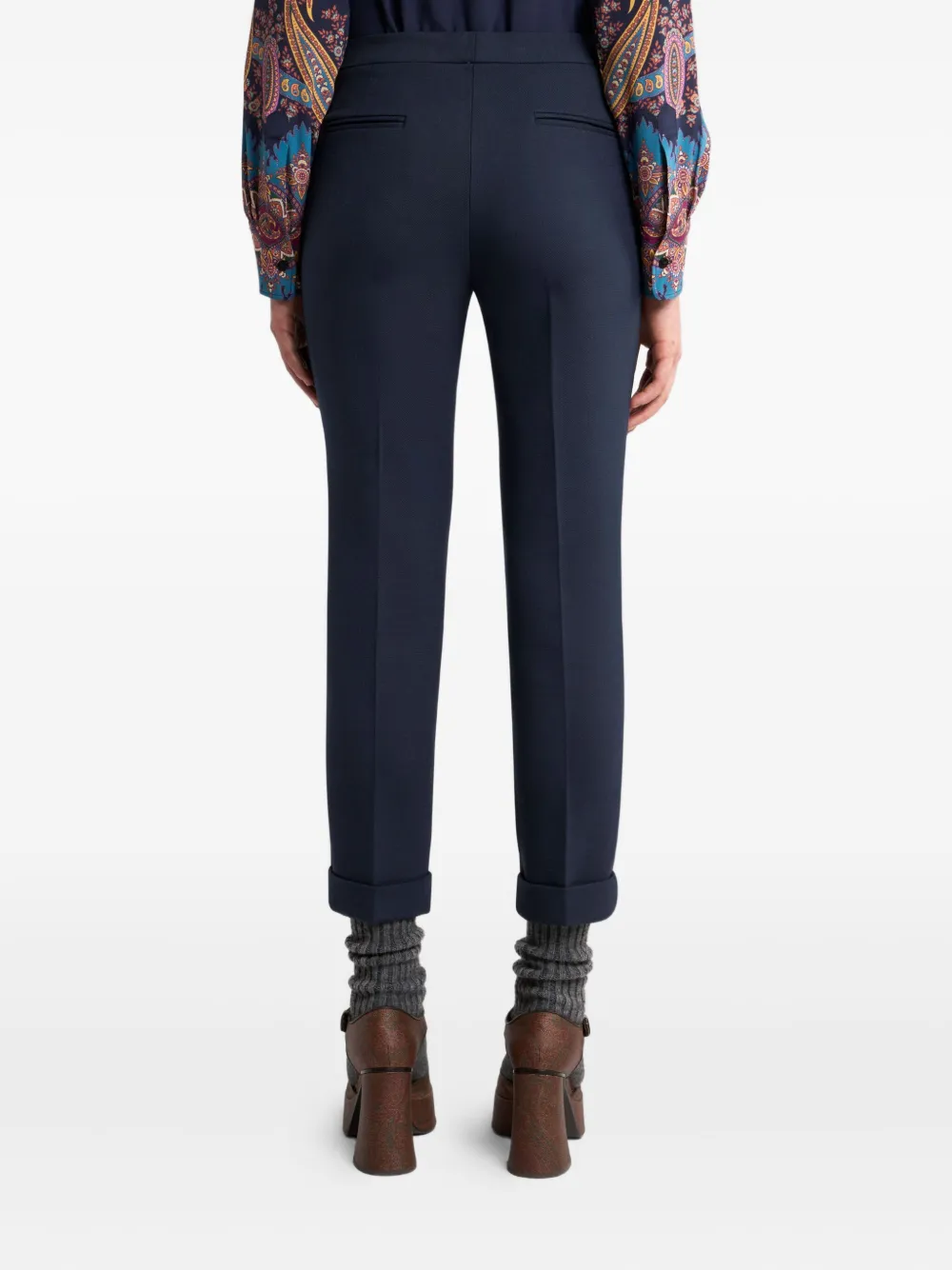 ETRO Cropped broek Blauw