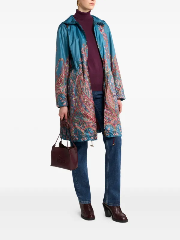 ETRO ペイズリー ポリエステル レインコート トレンチコート ライト 42