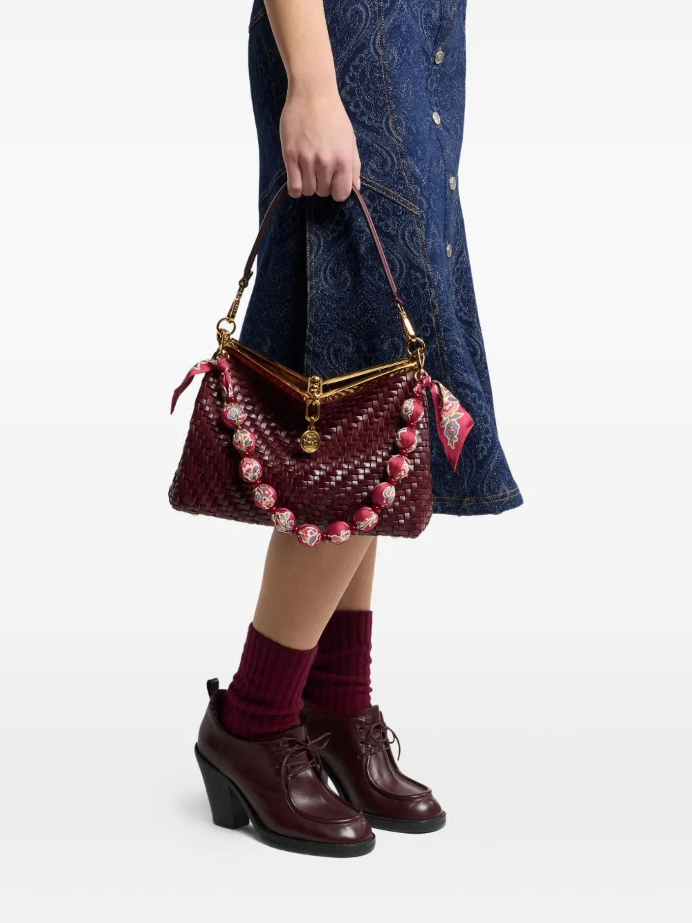 ETRO Tassenband met bollen en kralen Rood