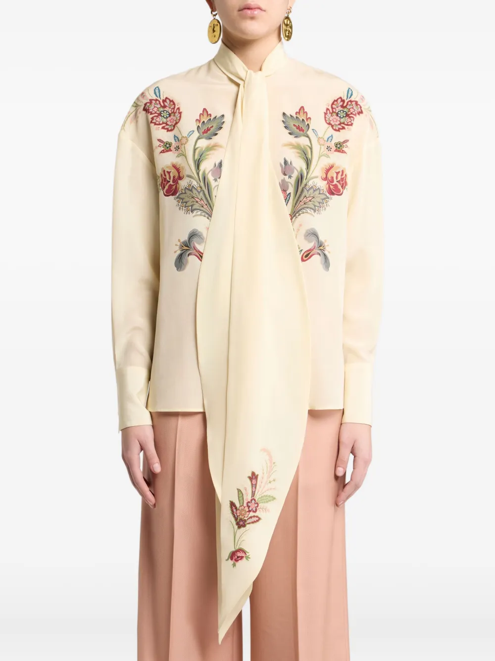 ETRO Shirt met bloemenprint Beige