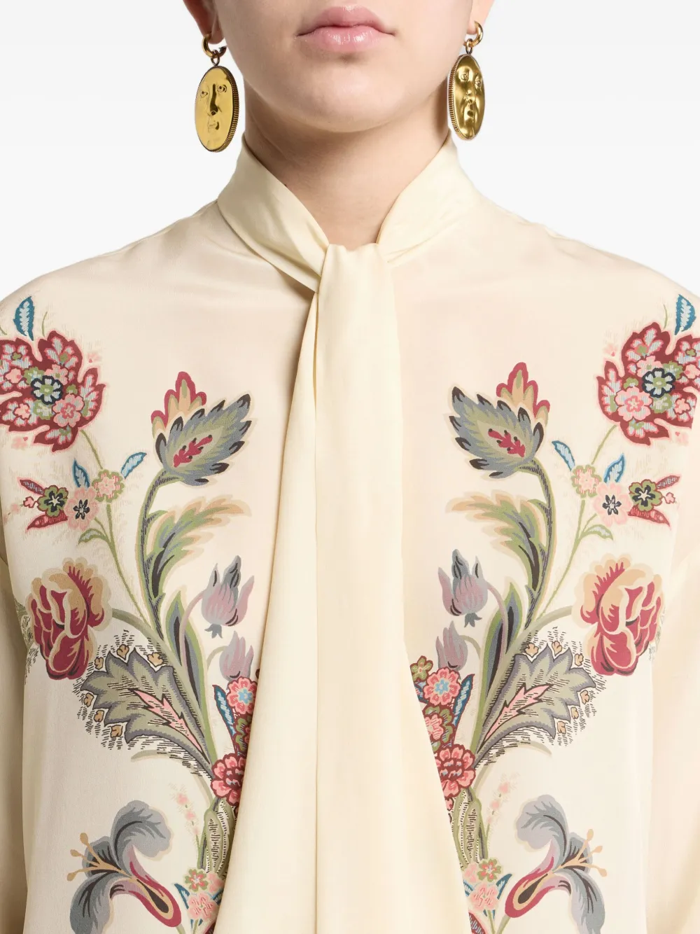 ETRO Shirt met bloemenprint Beige