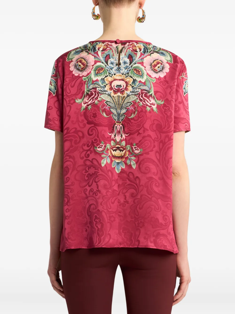 ETRO T-shirt met bloemenprint Rood