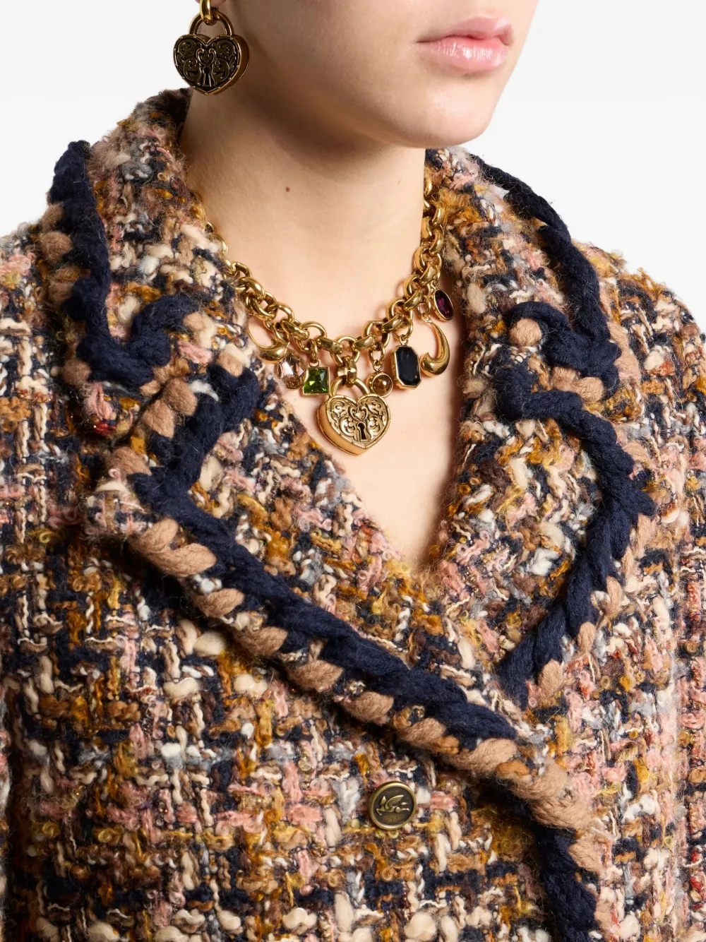 ETRO Schakelhalsketting met hartslot - Goud