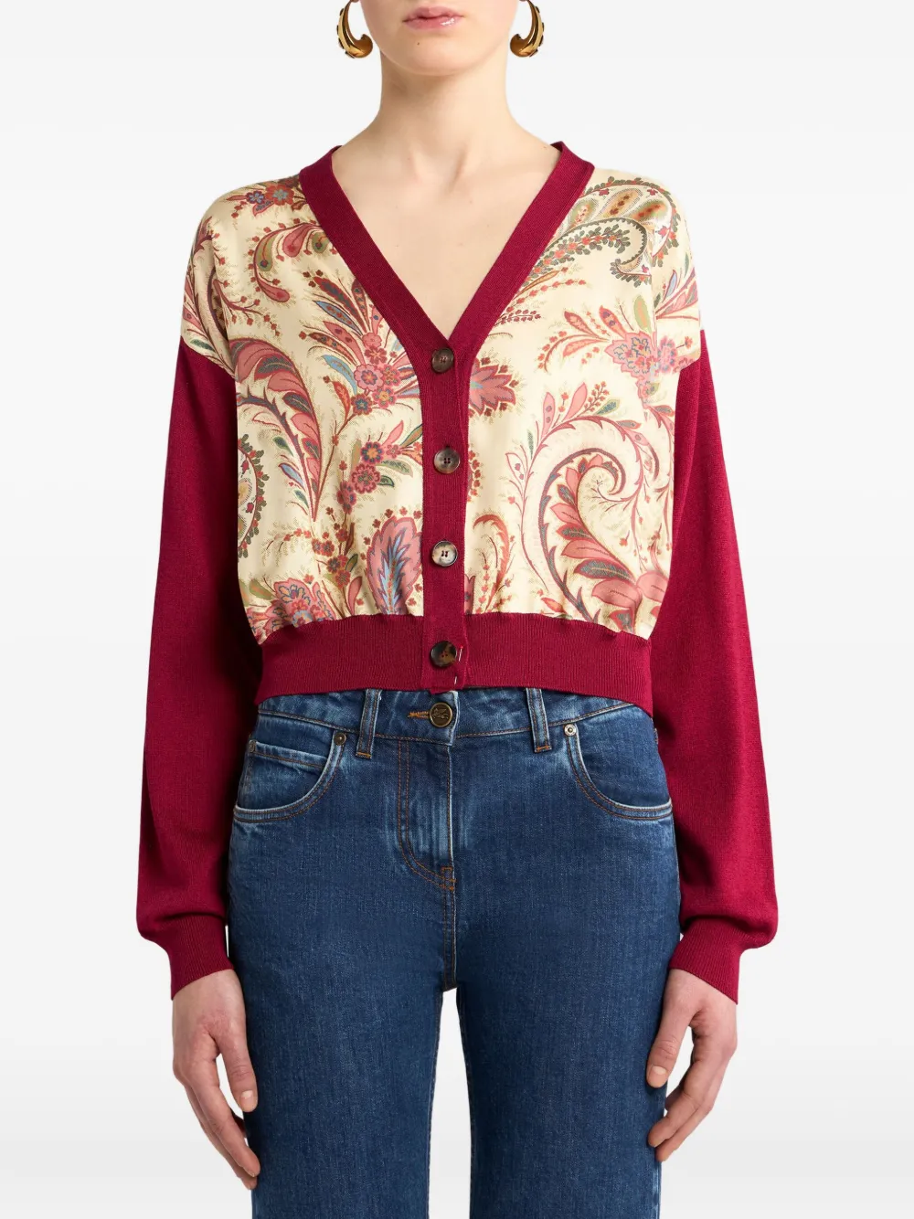 ETRO Vest met paisley-print en vlakken Rood