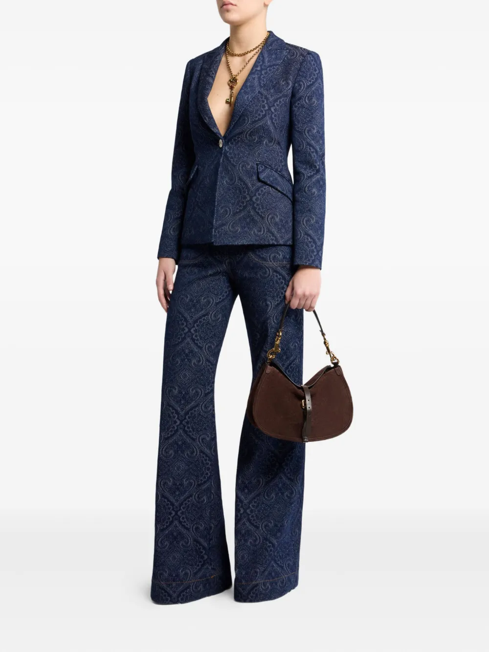 ETRO Blazer met paisley jacquard Blauw