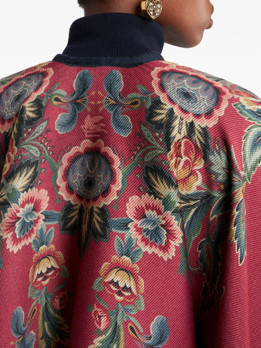 ETRO Cape met bloemenpatroon Rood