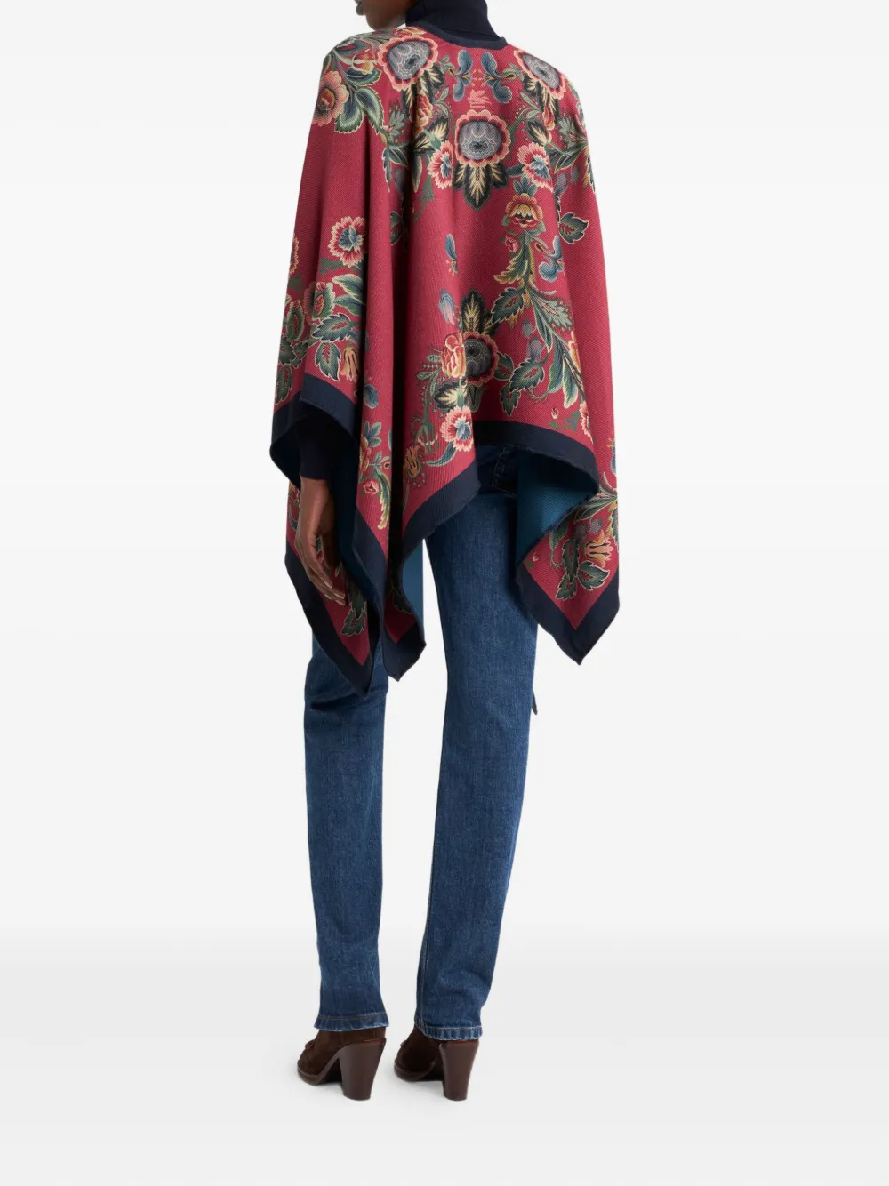ETRO Cape met bloemenpatroon Rood