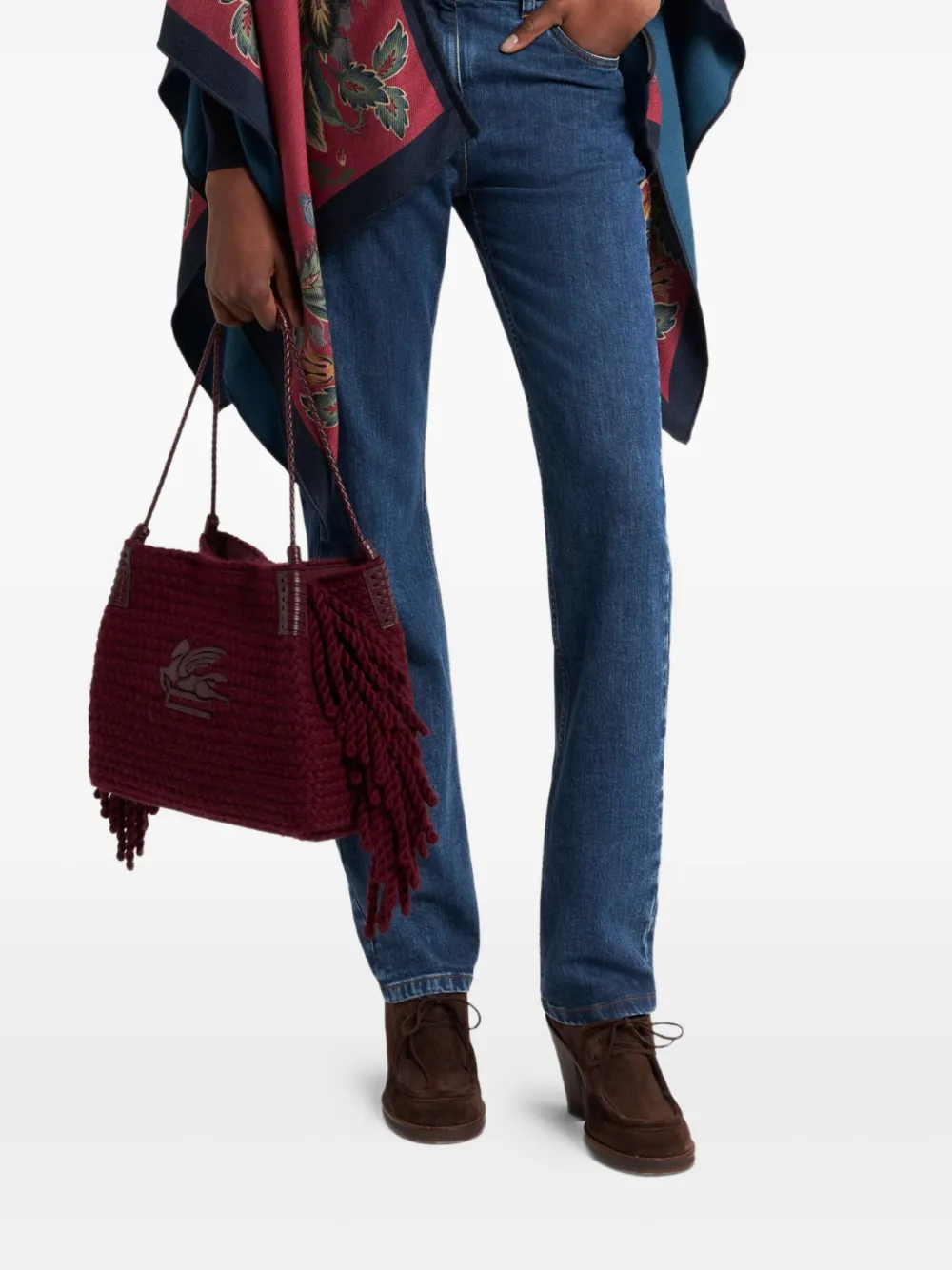 ETRO Cape met bloemenpatroon Rood