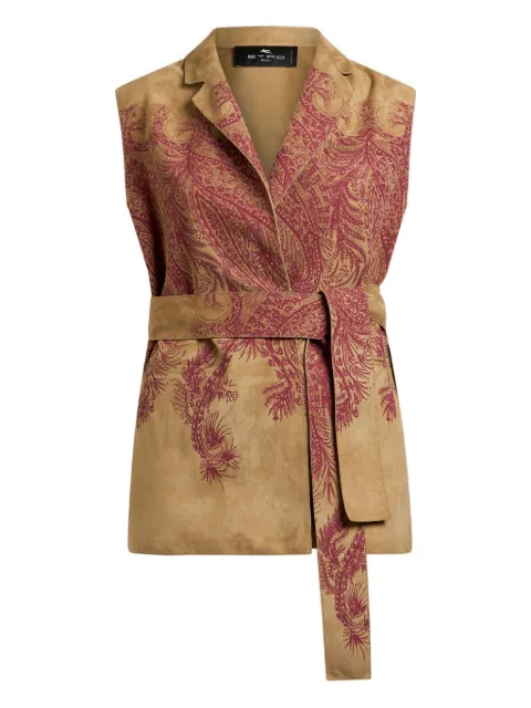 ETRO paisley-print suede waistcoat