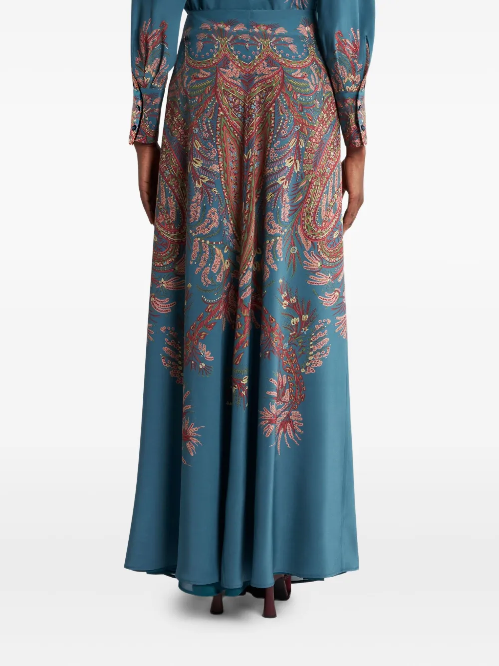 ETRO Maxi-rok met paisley-print Blauw
