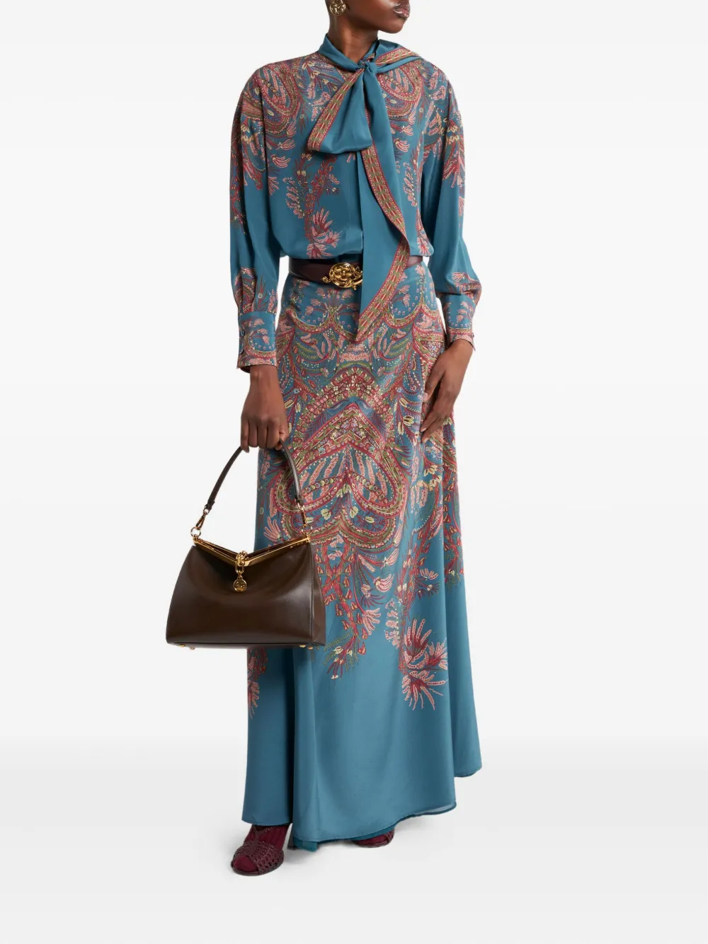 ETRO Maxi-rok met paisley-print Blauw
