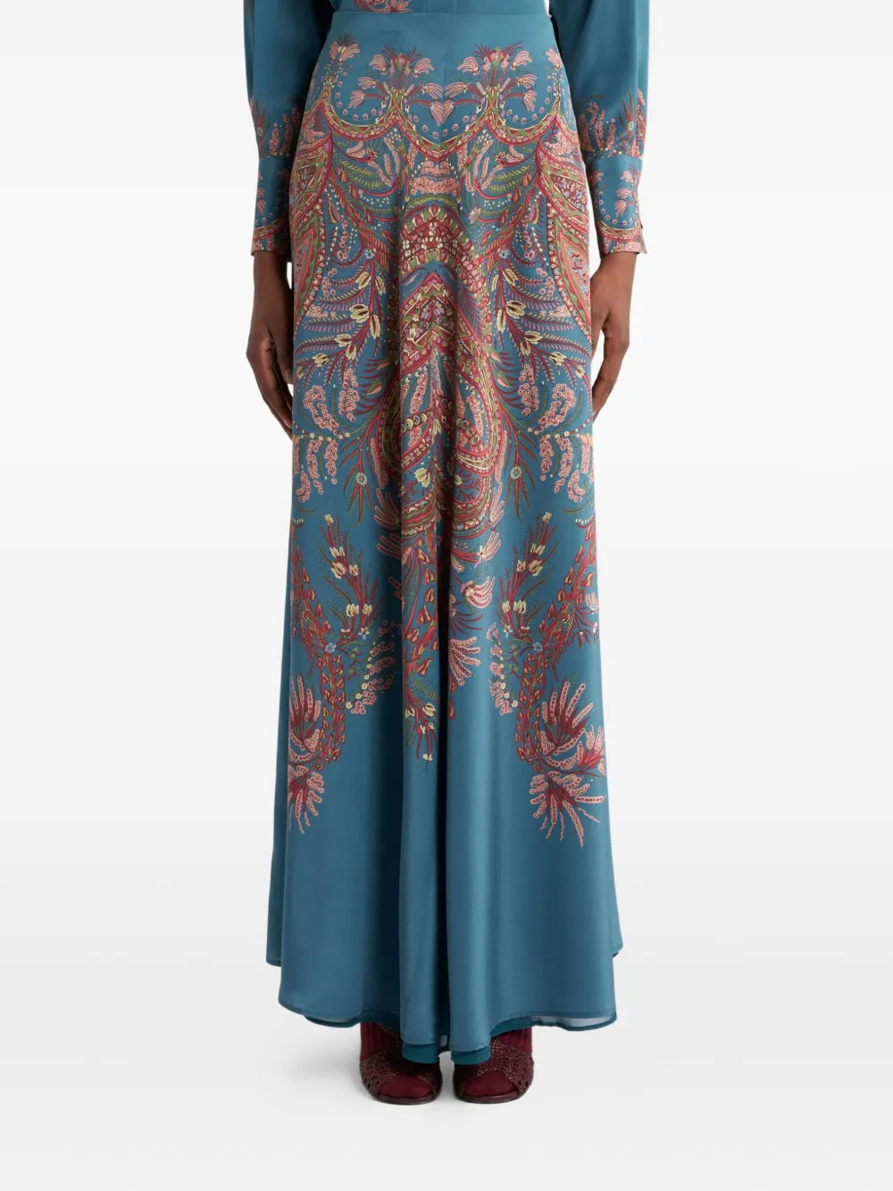 ETRO Maxi-rok met paisley-print Blauw